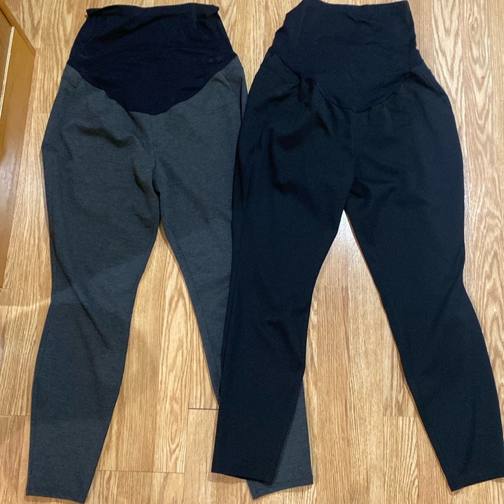 a:glow Women's Maternity Pants - Black and Gray